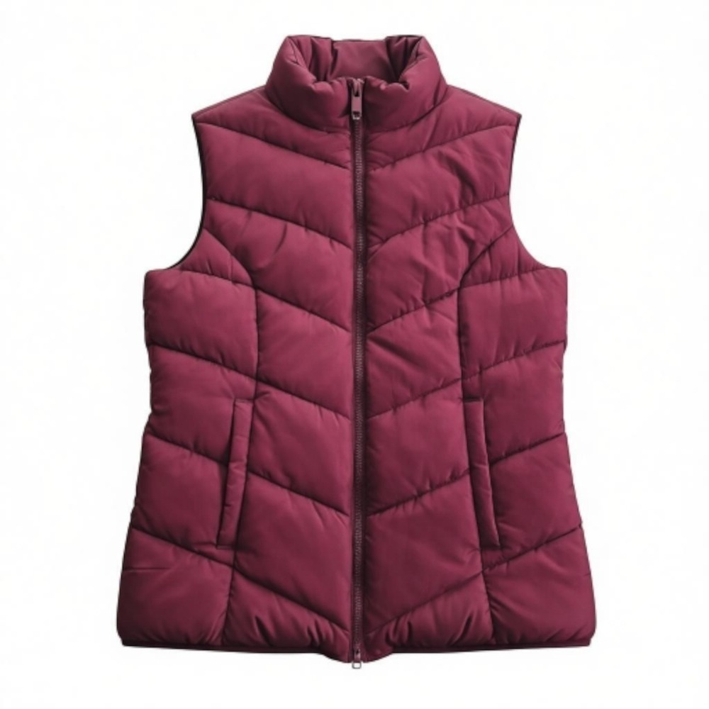 Aeropostale Maroon XS Women's Full‎ Zip Down Puffer Vest